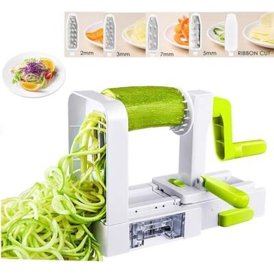 OEM Gemüseschneider – Spiralschneider Mit 5 Klingen – Edelstahl – Zusammenklappbar – Saugnapf Für Sicheren Stand OEM Gemüseschneider – Spiralschneider Mit 5 Klingen – Edelstahl – Zusammenklappbar – Saugnapf Für Sicheren Stand
