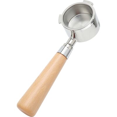 HEAT 3-ohr-siebträger Für Delonghi Kaffeemaschinen, Bodenlos, Griff Aus Buchenholz, 54 Mm HEAT 3-ohr-siebträger Für Delonghi Kaffeemaschinen, Bodenlos, Griff Aus Buchenholz, 54 Mm