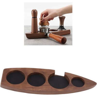 JUTE Bootsförmiger Espresso-tamperständer Aus Holz, 53 Mm Bootsförmiger Tamperfuß Aus Walnussholz. JUTE Bootsförmiger Espresso-tamperständer Aus Holz, 53 Mm Bootsförmiger Tamperfuß Aus Walnussholz.