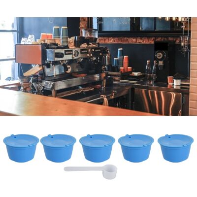 JUTE Dolcegusto Wiederverwendbare Kaffeefilterkapsel Für Kaffeemaschinen, 50 Ml, 5er-packung, Blau. JUTE Dolcegusto Wiederverwendbare Kaffeefilterkapsel Für Kaffeemaschinen, 50 Ml, 5er-packung, Blau.