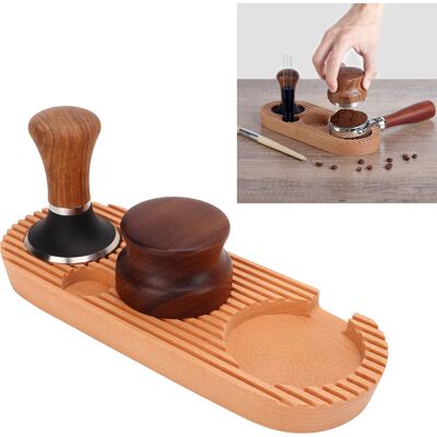JUTE Kaffeetamper-spender-set Mit Rutschfestem Holzgriff Und 58 Mm (2,3 Zoll) L-förmigem Sockel, Ideal Für Die Küche. JUTE Kaffeetamper-spender-set Mit Rutschfestem Holzgriff Und 58 Mm (2,3 Zoll) L-förmigem Sockel, Ideal Für Die Küche.