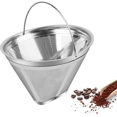 OEM Wiederverwendbarer Kaffeefilter Größe 4, Edelstahl-kaffeefilter Für Die Kaffeezubereitung, Manueller Permanent-kaffeefilter Für Papierlosen Kaffeegenuss OEM Wiederverwendbarer Kaffeefilter Größe 4, Edelstahl-kaffeefilter Für Die Kaffeezubereitung, Manueller Permanent-kaffeefilter Für Papierlosen Kaffeegenuss
