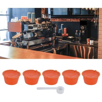 JUTE Dolcegusto Wiederverwendbare Kaffeefilterkapsel Für Kaffeemaschinen, 50 Ml, 5er-packung, Orange. JUTE Dolcegusto Wiederverwendbare Kaffeefilterkapsel Für Kaffeemaschinen, 50 Ml, 5er-packung, Orange.