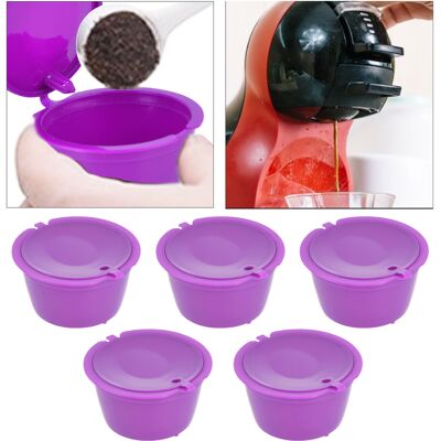 JUTE Dolcegusto Wiederverwendbare Kaffeefilterkapsel Für Kaffeemaschinen, 50 Ml, 5er-packung, Lila. JUTE Dolcegusto Wiederverwendbare Kaffeefilterkapsel Für Kaffeemaschinen, 50 Ml, 5er-packung, Lila.