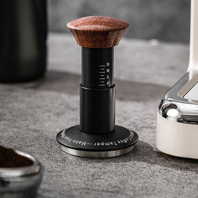 JUTE Kaffeetamper Mit Gewindefuß, Espressofilterhalter, Tamper Mit Konstanter Kraft Und Abgestufter Feder, 53 Mm JUTE Kaffeetamper Mit Gewindefuß, Espressofilterhalter, Tamper Mit Konstanter Kraft Und Abgestufter Feder, 53 Mm