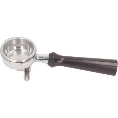 HEAT 58-mm-doppelauslauf-siebträger Für Nuova-kaffeemaschinen, Edelstahl-filterkorb, Massivholzgriff, F-form, Sandelholz HEAT 58-mm-doppelauslauf-siebträger Für Nuova-kaffeemaschinen, Edelstahl-filterkorb, Massivholzgriff, F-form, Sandelholz