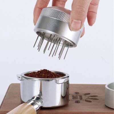 JUTE Kaffeepulverbehälter Aus Edelstahl Mit Sockel, Kaffeepulverbehälter Für 53-mm-handstück. JUTE Kaffeepulverbehälter Aus Edelstahl Mit Sockel, Kaffeepulverbehälter Für 53-mm-handstück.
