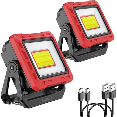 OEM Wiederaufladbare Arbeitsleuchte, Superhelle Cob-arbeitsleuchte, Werkstattlampe Mit Magnetfuß, Externer Akku Für Notfälle In Der Garage (rot 1-2) OEM Wiederaufladbare Arbeitsleuchte, Superhelle Cob-arbeitsleuchte, Werkstattlampe Mit Magnetfuß, Externer Akku Für Notfälle In Der Garage (rot 1-2)