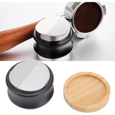 JUTE Verstellbarer Kaffeespender Aus Mattschwarzem Edelstahl Mit Tamper, 53 Mm. JUTE Verstellbarer Kaffeespender Aus Mattschwarzem Edelstahl Mit Tamper, 53 Mm.
