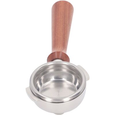 HEAT 58-mm-doppelauslauf-siebträger Für Nuova-kaffeemaschinen, Edelstahl-filterkorb, Massivholzgriff, F-form, Brasilianisches Rosenholz HEAT 58-mm-doppelauslauf-siebträger Für Nuova-kaffeemaschinen, Edelstahl-filterkorb, Massivholzgriff, F-form, Brasilianisches Rosenholz
