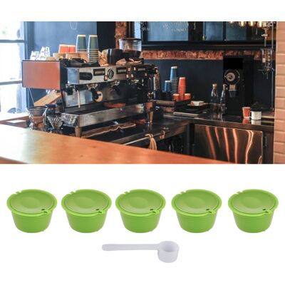 JUTE Dolcegusto Wiederverwendbare Kaffeefilterkapsel Für Kaffeemaschinen, 50 Ml, 5er-packung, Grasgrün. JUTE Dolcegusto Wiederverwendbare Kaffeefilterkapsel Für Kaffeemaschinen, 50 Ml, 5er-packung, Grasgrün.