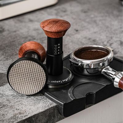 JUTE Kaffeetamper Mit Geprägtem Boden, Espressofilterhalter, Tamper Mit Konstanter Kraft Und Abgestufter Feder, 53 Mm JUTE Kaffeetamper Mit Geprägtem Boden, Espressofilterhalter, Tamper Mit Konstanter Kraft Und Abgestufter Feder, 53 Mm