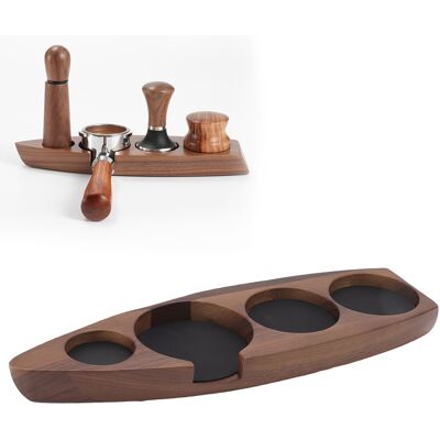 JUTE Holzständer Für Kaffeetamper, Tampermatte, Kaffeemaschinenständer, Aufbewahrungsbasis, Walnussfarbe, Großes Modell Für 58 Mm (2,3 Zoll) Tamper. JUTE Holzständer Für Kaffeetamper, Tampermatte, Kaffeemaschinenständer, Aufbewahrungsbasis, Walnussfarbe, Großes Modell Für 58 Mm (2,3 Zoll) Tamper.