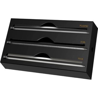 OEM 3-in-1 Folienspender Mit Schiebeabschneider Für Küchen- Und Aluminiumfolie, Schwarz OEM 3-in-1 Folienspender Mit Schiebeabschneider Für Küchen- Und Aluminiumfolie, Schwarz