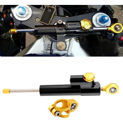 HEAT Universeller Motorradlenker Aus Aluminiumlegierung, Lenkungsdämpfer-stabilisator, Sicherheitskontrolle, Schwarz HEAT Universeller Motorradlenker Aus Aluminiumlegierung, Lenkungsdämpfer-stabilisator, Sicherheitskontrolle, Schwarz