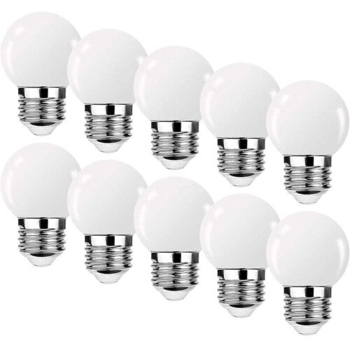 VHV E27 3W G45 LED-Lampe, 3W LED-Lampe, Mini-Globe-Golfball-Lampe E27 G45, warmweißes Licht, 360° Abstrahlwinkel, nicht dimmbar, 10er-Pack [Energieklasse
