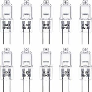 GRID COOL 10er Pack G4 Halogenbirnen 12V 20W Pin Halogenbirnen Warmweiß 3000K 350lm Dimmbar G4 Niedervolt Halogenlampe Klar GRID COOL 10er Pack G4 Halogenbirnen 12V 20W Pin Halogenbirnen Warmweiß 3000K 350lm Dimmbar G4 Niedervolt Halogenlampe Klar