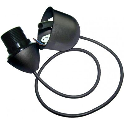 Electraline - Kunststofffassung Mit E27-fassung, Länge 60cm, 2x0.75mm2, Schwarz Electraline - Kunststofffassung Mit E27-fassung, Länge 60cm, 2x0.75mm2, Schwarz
