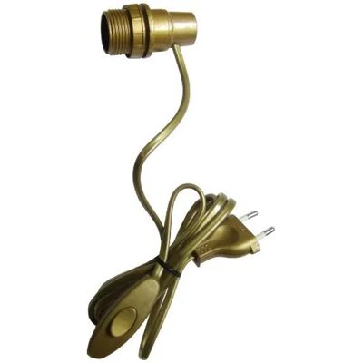 Electraline - Adapter Glühbirne Flasche E14 Mit Schalter Und Stecker 2x0.75 Auf 1.5m, Gold Electraline - Adapter Glühbirne Flasche E14 Mit Schalter Und Stecker 2x0.75 Auf 1.5m, Gold