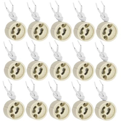 LABLANC Gu10 Keramik-lampensockel, 20 Stück, 2 A 250 V, Mit 9 Cm Silikonkabel, Lampenfassungsadapter LABLANC Gu10 Keramik-lampensockel, 20 Stück, 2 A 250 V, Mit 9 Cm Silikonkabel, Lampenfassungsadapter