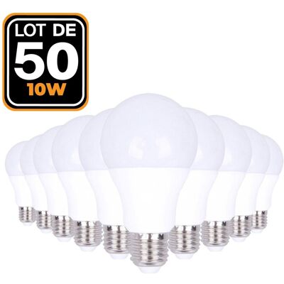 Europalamp - 50 Led-glühbirnen E27 10w Warmweiß 3000k Hohe Helligkeit Europalamp - 50 Led-glühbirnen E27 10w Warmweiß 3000k Hohe Helligkeit