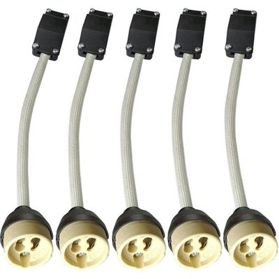 BOBYPET Lablanc – 5 Stück Hitzebeständige Gu10-lampenfassungen, Keramik-gu10-lampenfassung Mit Anschlussdose, 0–250 V, Geeignet Für Gu10-led-lampen BOBYPET Lablanc – 5 Stück Hitzebeständige Gu10-lampenfassungen, Keramik-gu10-lampenfassung Mit Anschlussdose, 0–250 V, Geeignet Für Gu10-led-lampen
