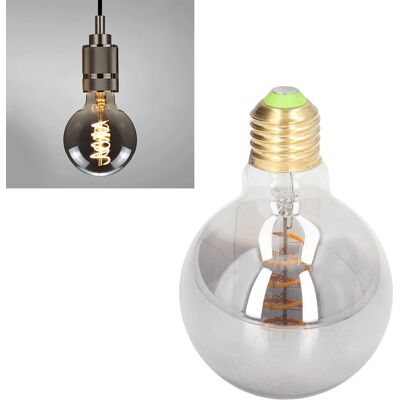 JUTE Edison G80 Led-glühbirne, Galvanisiert Rauchgrau, Warmes Licht, Dimmbare Antik-glühbirne E27/e26. JUTE Edison G80 Led-glühbirne, Galvanisiert Rauchgrau, Warmes Licht, Dimmbare Antik-glühbirne E27/e26.