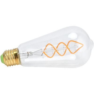 HEAT St64 E27 4w Vintage Led-glühbirne Mit Doppelspiralfaden, Dimmbar, 220v, Warmweißes Licht, Klarglas HEAT St64 E27 4w Vintage Led-glühbirne Mit Doppelspiralfaden, Dimmbar, 220v, Warmweißes Licht, Klarglas