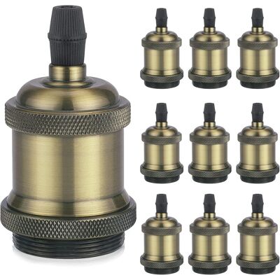 Minkurow Solide Vintage E27-lampenfassung, Aluminium-keramik-fassung, Edison-schraube, Glühbirnen-fassungsadapter, Diy-wand-, Tisch-, Boden- Oder Deckenlampe, Champagner-gold, 10 Stück Minkurow Solide Vintage E27-lampenfassung, Aluminium-keramik-fassung, Edison-schraube, Glühbirnen-fassungsadapter, Diy-wand-, Tisch-, Boden- Oder Deckenlampe, Champagner-gold, 10 Stück