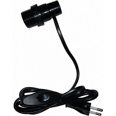 Electraline - Adapter Glühbirne E27 Flaschentyp Mit Schalter Und Stecker 2x0.75 Auf 1.5m, Schwarz Electraline - Adapter Glühbirne E27 Flaschentyp Mit Schalter Und Stecker 2x0.75 Auf 1.5m, Schwarz