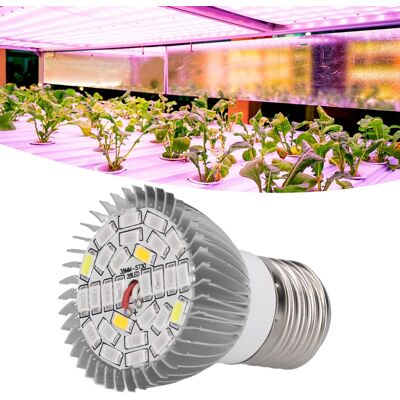 JUTE E27 28w Led-lampe Für Pflanzenwachstum, Flacher Vollspektrum-spot, Beleuchtung Für Sukkulenten-sämlinge Im Innenbereich JUTE E27 28w Led-lampe Für Pflanzenwachstum, Flacher Vollspektrum-spot, Beleuchtung Für Sukkulenten-sämlinge Im Innenbereich