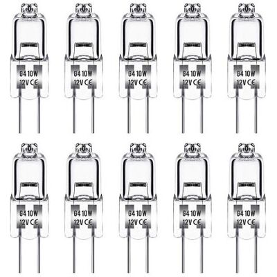 OEM G4-halogenlampe, 12 V, 10 W, Warmweiß (3000 K), 150 Lm, Dimmbar, G4-halogenlampe, Klare Kapsellampe, 10er-packung OEM G4-halogenlampe, 12 V, 10 W, Warmweiß (3000 K), 150 Lm, Dimmbar, G4-halogenlampe, Klare Kapsellampe, 10er-packung