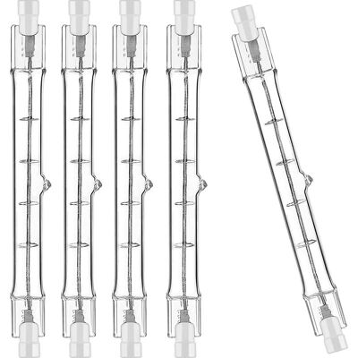 BOBYPET 5er-pack Halogenlampen, 150 W, 230 V, R7s, 118 Mm Länge, 2300 Lumen, 2950 Kelvin, Warmweiß BOBYPET 5er-pack Halogenlampen, 150 W, 230 V, R7s, 118 Mm Länge, 2300 Lumen, 2950 Kelvin, Warmweiß