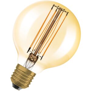 Dimmbare LED-Lampen, Vintage-Edition, 60 Watts Ersatz, E27, G80, 2200 Kelvin, Warm Comfort Light, Klares Glas, single Pack - Gold - Osram