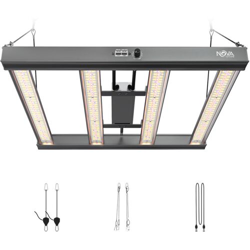 NovaGrove Pflanzenlampe LED Vollspektrum IR, 240W Grow Lampe für Growbox 90x90cm, Grow Light mit Dimmbar & Daisy Chain, PR24