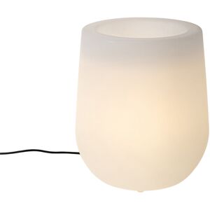 Qazqa Moderne weiße Außen-Stehlampe - IP44 - E27 Qazqa Moderne weiße Außen-Stehlampe - IP44 - E27