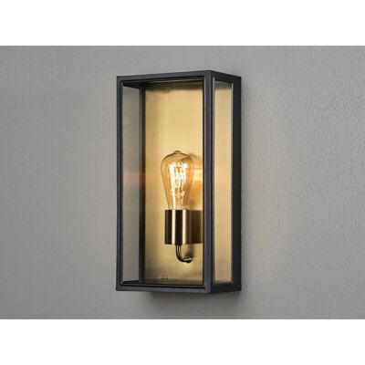 Konstsmide Lighting - Große Außenwandlaterne Carpi Schwarz-messing Mit Klarglas, Höhe 40cm Konstsmide Lighting - Große Außenwandlaterne Carpi Schwarz-messing Mit Klarglas, Höhe 40cm