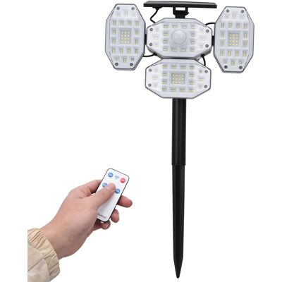HEAT Solar-wandleuchte Mit 164 Leds, Ip65 Wasserdicht, 2000 Lm, Hohe Helligkeit, Dekorative Solarleuchte Für Garten Und Hof HEAT Solar-wandleuchte Mit 164 Leds, Ip65 Wasserdicht, 2000 Lm, Hohe Helligkeit, Dekorative Solarleuchte Für Garten Und Hof
