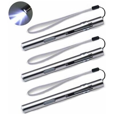 BOBYPET Lablanc - 3er-pack Medizinische Stiftlampen, Usb-wiederaufladbar, Led-taschenlampe Aus Edelstahl Für Ärzte, Studenten Und Mediziner BOBYPET Lablanc - 3er-pack Medizinische Stiftlampen, Usb-wiederaufladbar, Led-taschenlampe Aus Edelstahl Für Ärzte, Studenten Und Mediziner