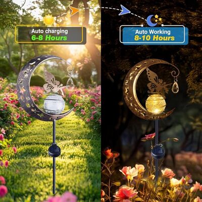 OEM Solar-gartenleuchte Für Den Außenbereich – Wetterfeste Mond-solarleuchte – Mondlampe Aus Metall Mit Led-glaskugel – Elfen-dekoration Für Terrasse, Balkon, Weg Und Rasen – Silber – 1 Stück OEM Solar-gartenleuchte Für Den Außenbereich – Wetterfeste Mond-solarleuchte – Mondlampe Aus Metall Mit Led-glaskugel – Elfen-dekoration Für Terrasse, Balkon, Weg Und Rasen – Silber – 1 Stück