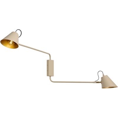 Qazqa Moderne Wandleuchte Taupe Mit Goldfarbener Innenseite Qazqa Moderne Wandleuchte Taupe Mit Goldfarbener Innenseite