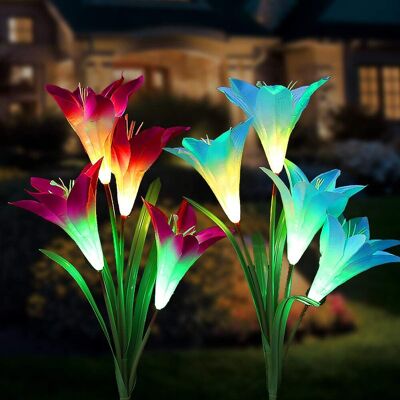SOEKAVIA Solar-gartenleuchten Für Den Außenbereich, 8 Fleur De Lys, Mehrfarbige, Wechselnde Led-solarleuchten Auf Erdspieß Für Garten, Terrasse Und Hof (blau Und Violett) - Rwelighting Und Beleuchtung ›außenbe SOEKAVIA Solar-gartenleuchten Für Den Außenbereich, 8 Fleur De Lys, Mehrfarbige, Wechselnde Led-solarleuchten Auf Erdspieß Für Garten, Terrasse Und Hof (blau Und Violett) - Rwelighting Und Beleuchtung ›außenbe