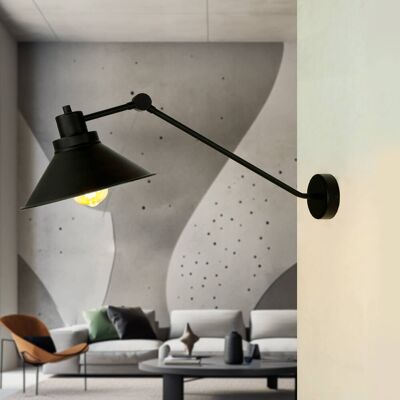 LICHT-ERLEBNISSE Xxl Wandlampe Metall Verstellbar Gelenkarm T: Max. 70 Cm E27 Wandleuchte Leselampe Wohnzimmer LICHT-ERLEBNISSE Xxl Wandlampe Metall Verstellbar Gelenkarm T: Max. 70 Cm E27 Wandleuchte Leselampe Wohnzimmer