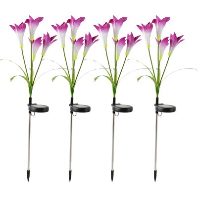TANCYCO Set Mit 4 Solarbetriebenen, Lilienförmigen Lichtern Zur Platzierung In Einem Dekorativen Korb. Wasserdichte Rgb-led-gartenbeleuchtung, Ideal Für Wege, Rasenflächen Und Gärten. Sicherheitsbeleuchtung F TANCYCO Set Mit 4 Solarbetriebenen, Lilienförmigen Lichtern Zur Platzierung In Einem Dekorativen Korb. Wasserdichte Rgb-led-gartenbeleuchtung, Ideal Für Wege, Rasenflächen Und Gärten. Sicherheitsbeleuchtung F