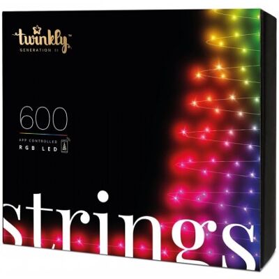 Strings – App-gesteuerte Led-lichterkette Mit 600 Rgb (16 Millionen Farben) Leds. 48 Meter. Schwarzes Kabel. Intelligente Beleuchtungsdekoration Für Den Innen- Und Außenbereich - Twinkly Strings – App-gesteuerte Led-lichterkette Mit 600 Rgb (16 Millionen Farben) Leds. 48 Meter. Schwarzes Kabel. Intelligente Beleuchtungsdekoration Für Den Innen- Und Außenbereich - Twinkly