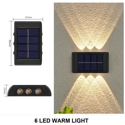 OEM Solar-wandleuchte – 6 Leds – Wasserdicht – Gelb OEM Solar-wandleuchte – 6 Leds – Wasserdicht – Gelb
