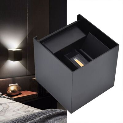 JUTE 3,9 Zoll Led-wandleuchte, Wasserdichte Außenwandleuchte, Würfelförmiges Aluminium, Beleuchtung Von Oben Und Unten, Verstellbarer Winkel, Doppelkopf-wandleuchte, 12 W. JUTE 3,9 Zoll Led-wandleuchte, Wasserdichte Außenwandleuchte, Würfelförmiges Aluminium, Beleuchtung Von Oben Und Unten, Verstellbarer Winkel, Doppelkopf-wandleuchte, 12 W.