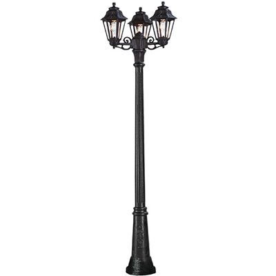 FUMAGALLI Straßenleuchte Anna 3xe27 8,5w Mit Druckknopfsteuerung (3farben) Ip55 H.209xd.56cm Schwarz Harz FUMAGALLI Straßenleuchte Anna 3xe27 8,5w Mit Druckknopfsteuerung (3farben) Ip55 H.209xd.56cm Schwarz Harz