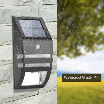 HEAT Solar-wandleuchte Mit Pir-bewegungsmelder, 2 Leds, Schwarz, Warmweißes Licht, Gartenbeleuchtung Und Außensicherheit HEAT Solar-wandleuchte Mit Pir-bewegungsmelder, 2 Leds, Schwarz, Warmweißes Licht, Gartenbeleuchtung Und Außensicherheit