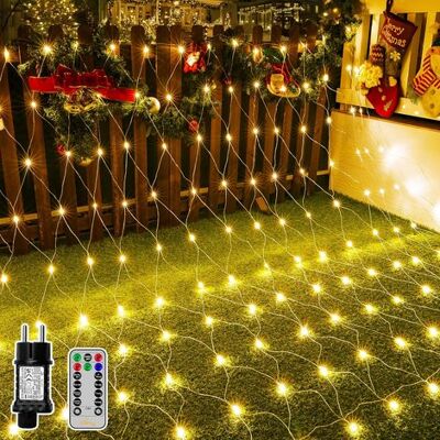 TUNING EFFECT Lichternetz Außen 3x2m, 200 Led Lichterkette Außen Netz Warmweiß Mit Fernbedienung Timer, Ip67 Wasserdicht Lichternetz Innen 8 Modi Für Büsche Garten Zimmer Balkon TUNING EFFECT Lichternetz Außen 3x2m, 200 Led Lichterkette Außen Netz Warmweiß Mit Fernbedienung Timer, Ip67 Wasserdicht Lichternetz Innen 8 Modi Für Büsche Garten Zimmer Balkon